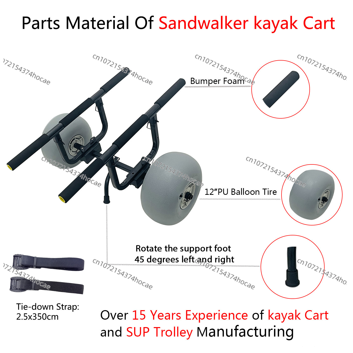 Opvouwbare kajakwagen met wiel - Fishing Kayak Cart recensie en prijs